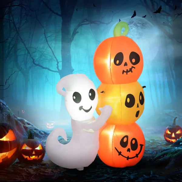 Spooky Inflatable Halloween Decoration – Outdoor Yard Ghosts & Pumpkins with LED Lights