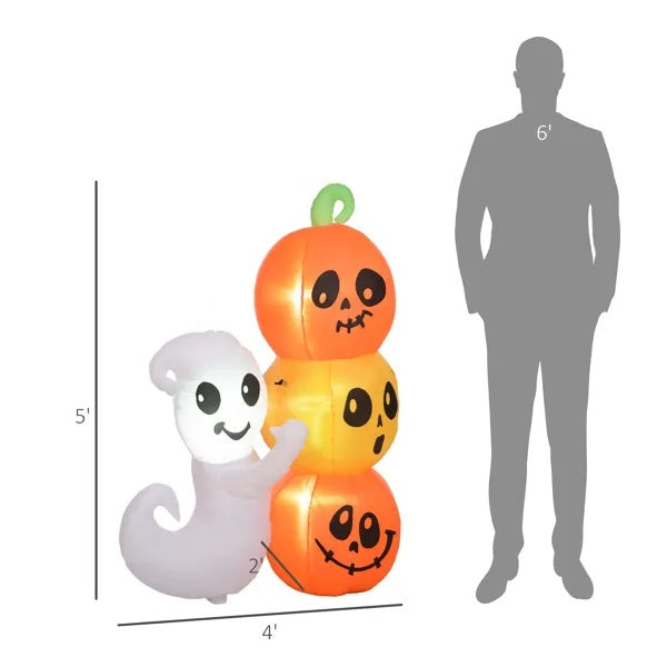 Spooky Inflatable Halloween Decoration – Outdoor Yard Ghosts & Pumpkins with LED Lights